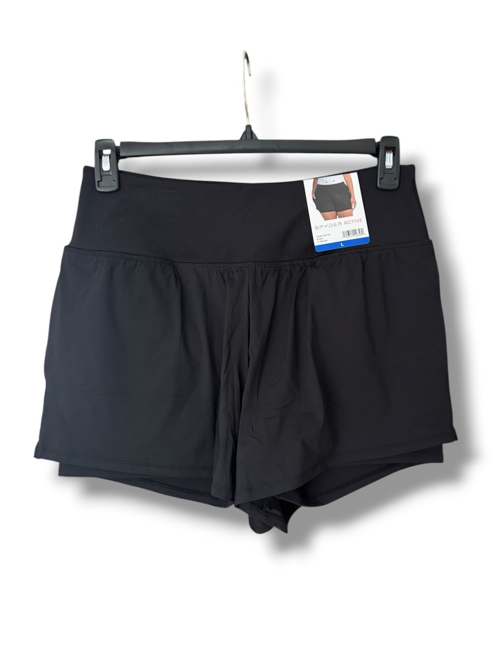 Spyder Women's Black Athletic Layered Running Shorts